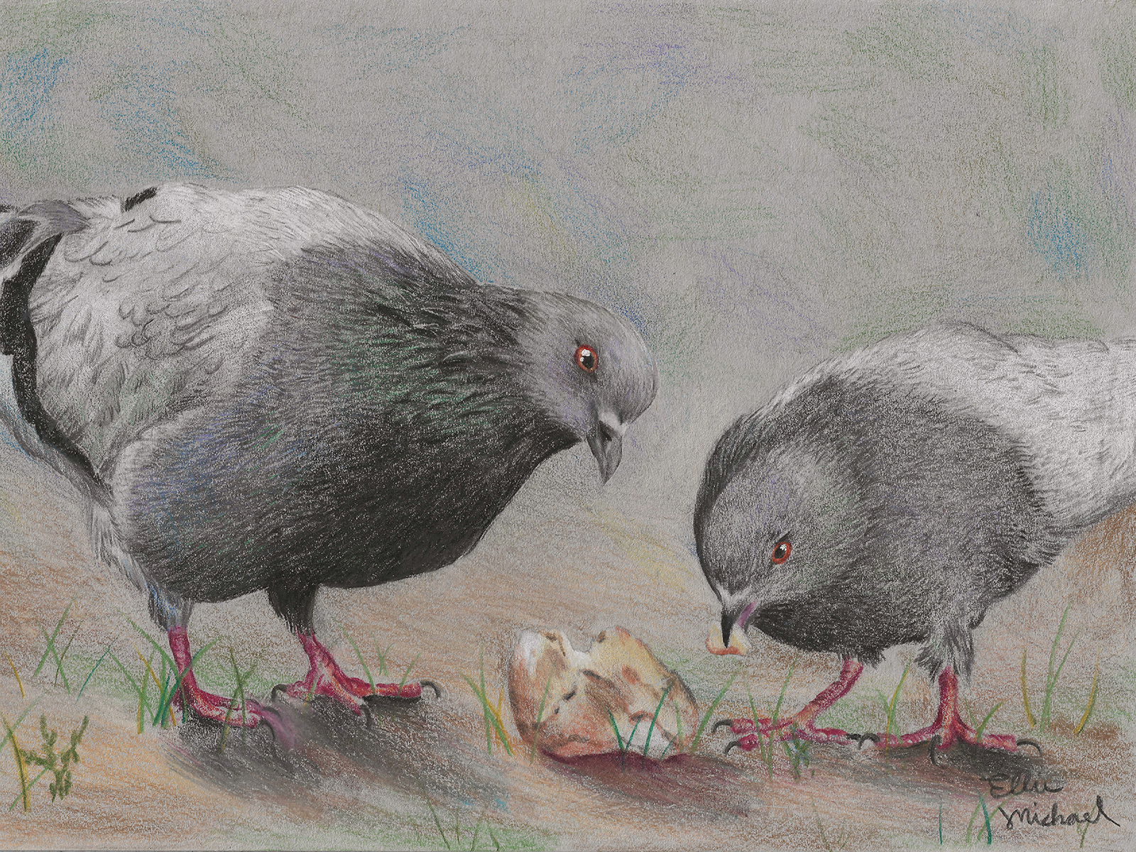 High-resolution scan of an original colored pencil artwork